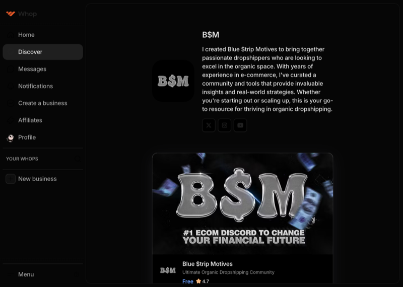 Blue $trip Motives on Whop