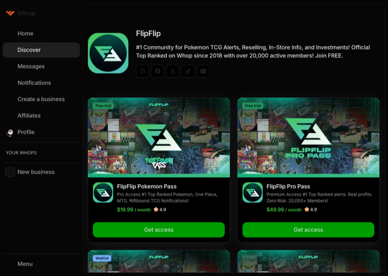 FlipFlip on Whop