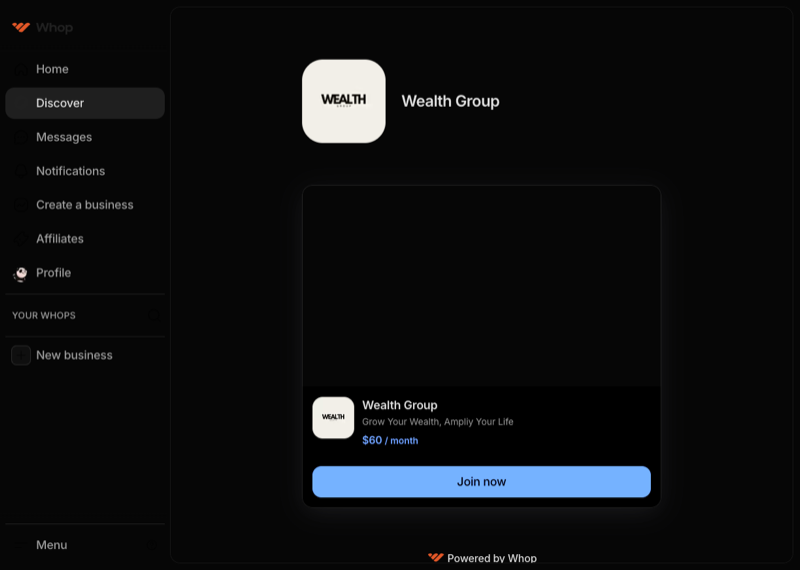 Wealth Group on Whop