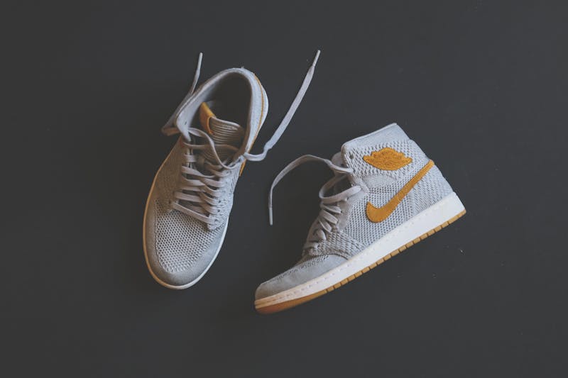 Collection of sneakers displayed for reselling