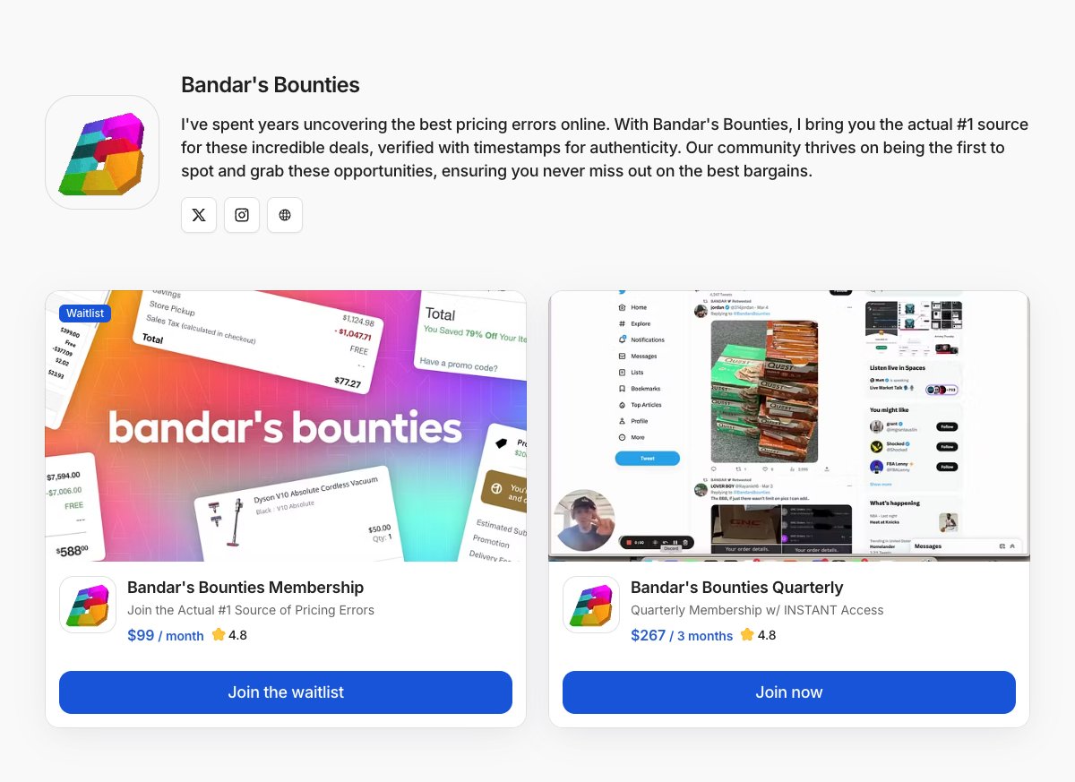 Bandar's Bounties on Whop