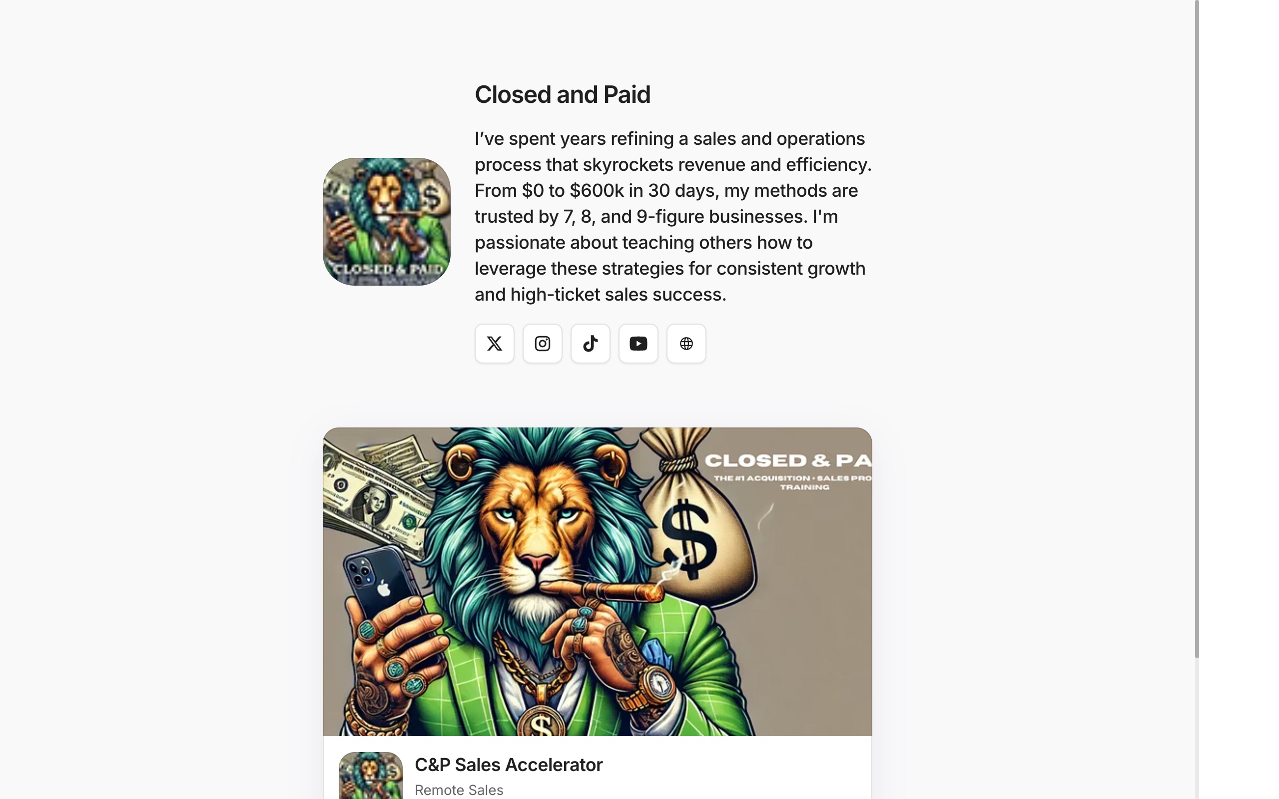 Closed and Paid on Whop