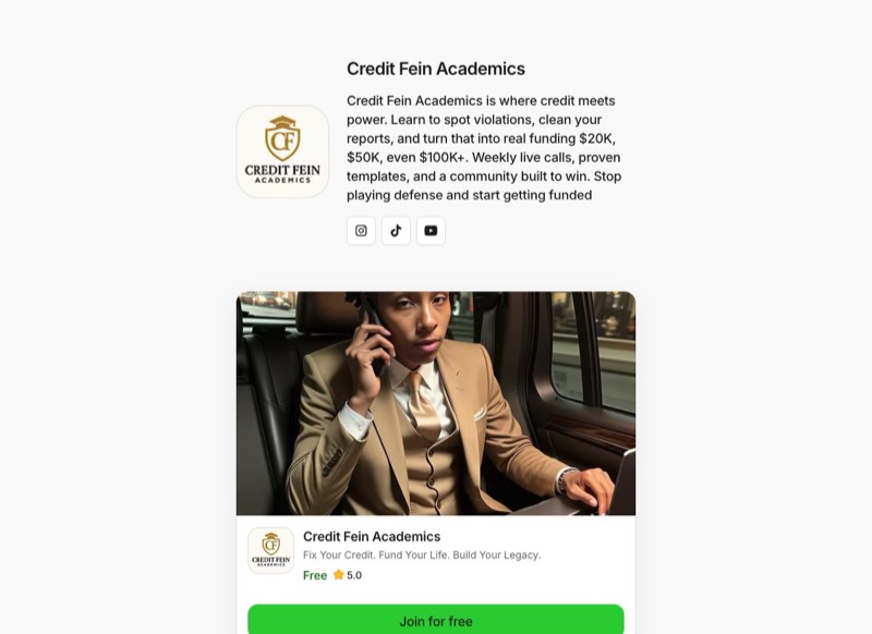 Credit Fein Academics on Whop