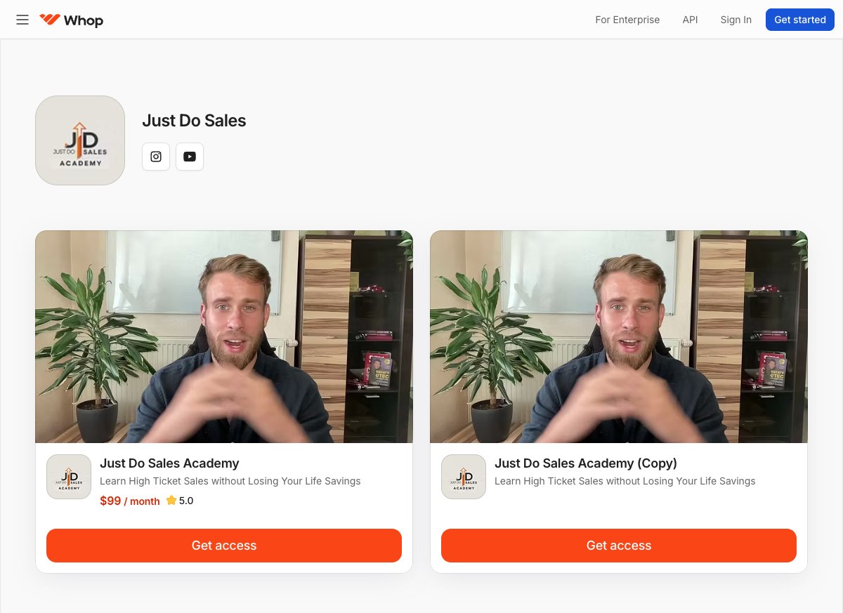Just Do Sales Academy on Whop