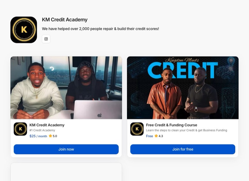 KM Credit Academy on Whop