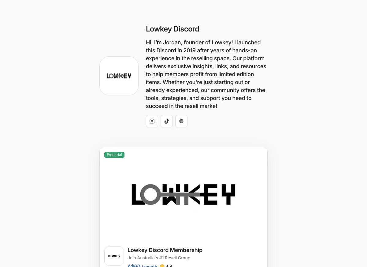 Lowkey Discord on Whop