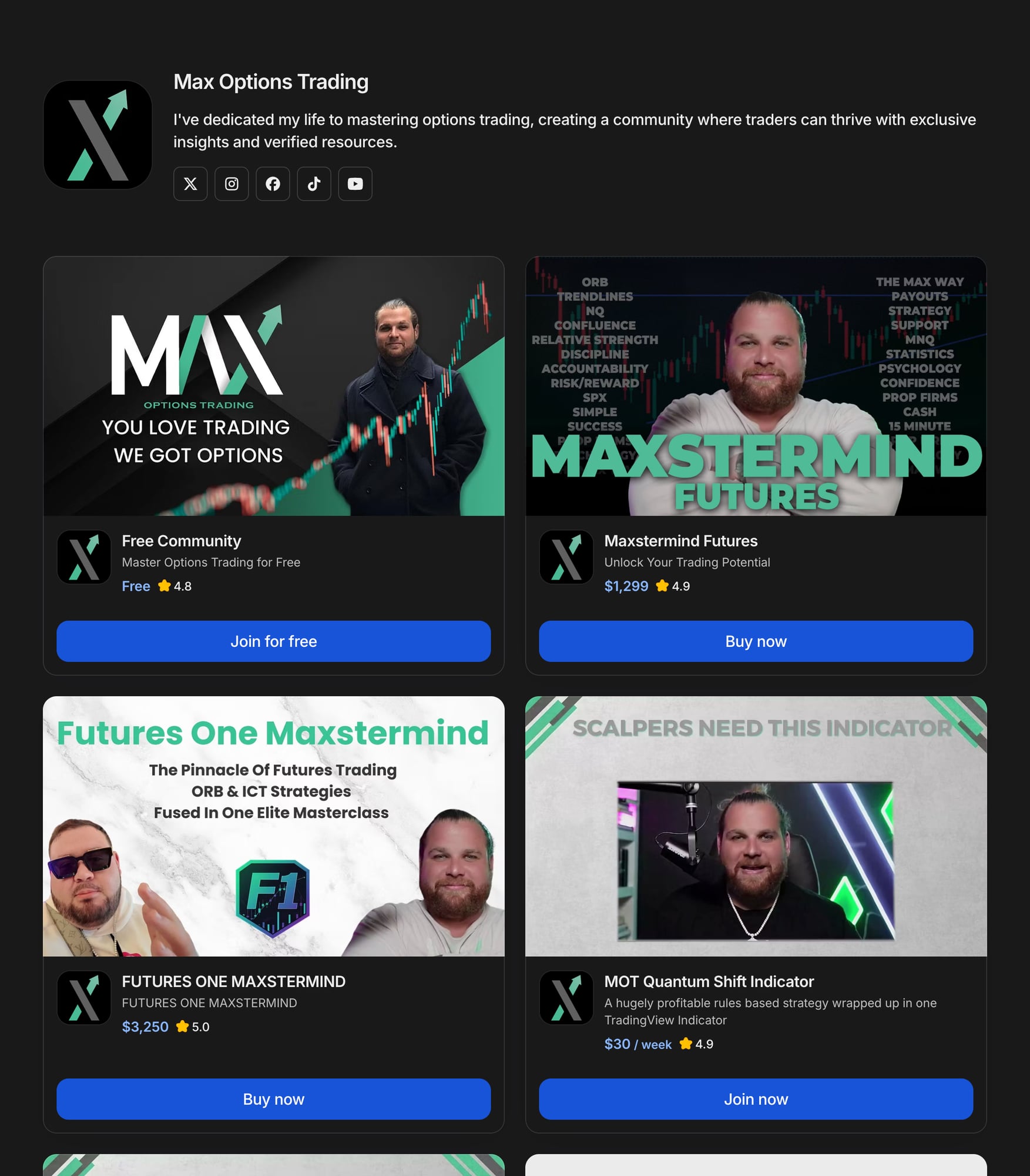 Max Options Trading on Whop