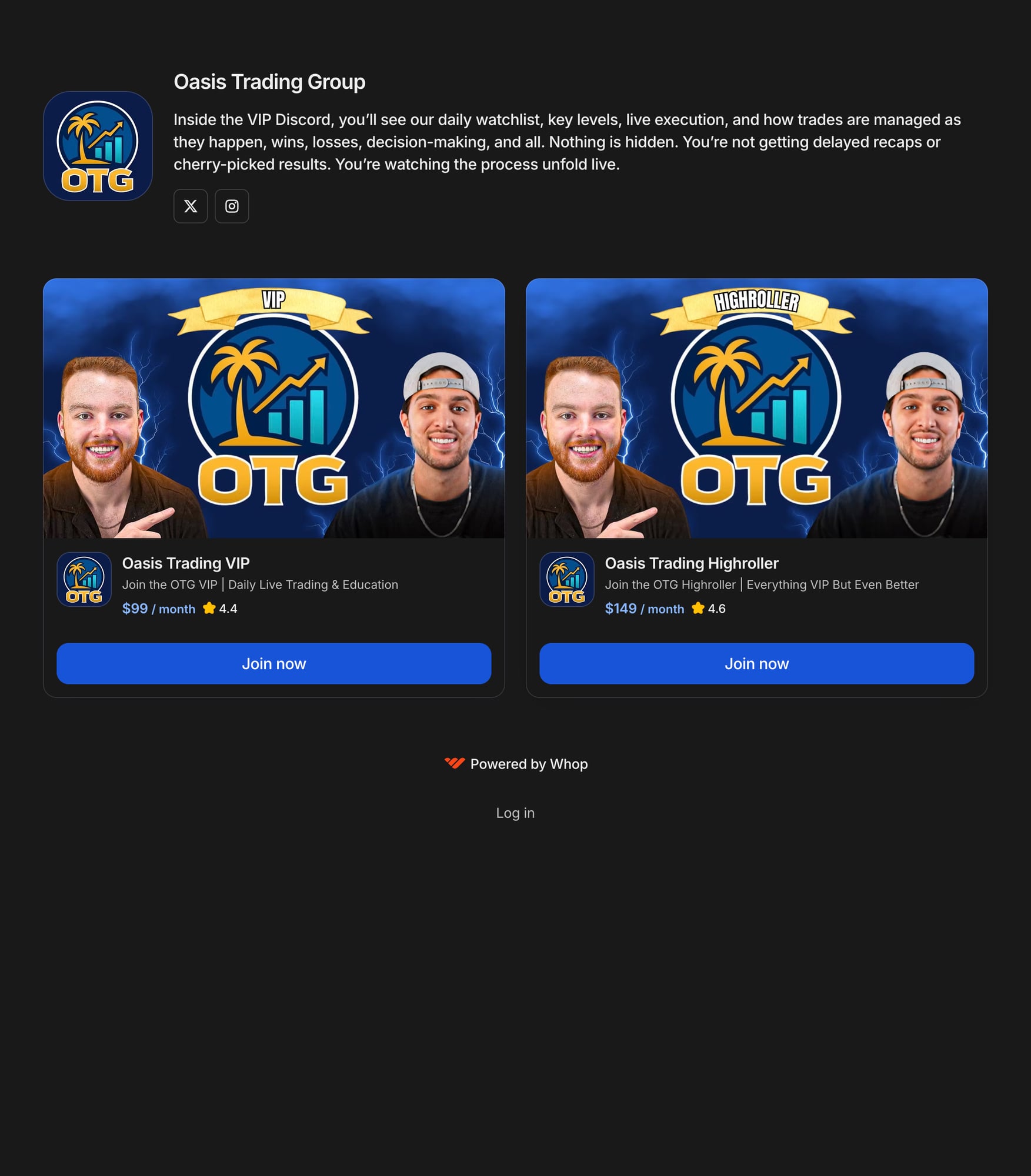 Oasis Trading Group on Whop