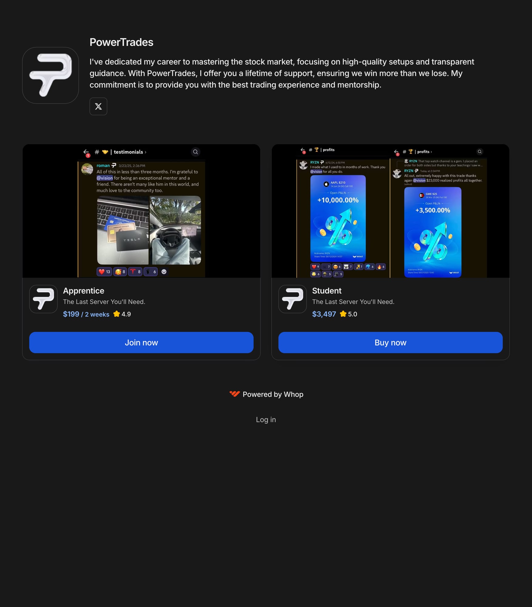 PowerTrades on Whop