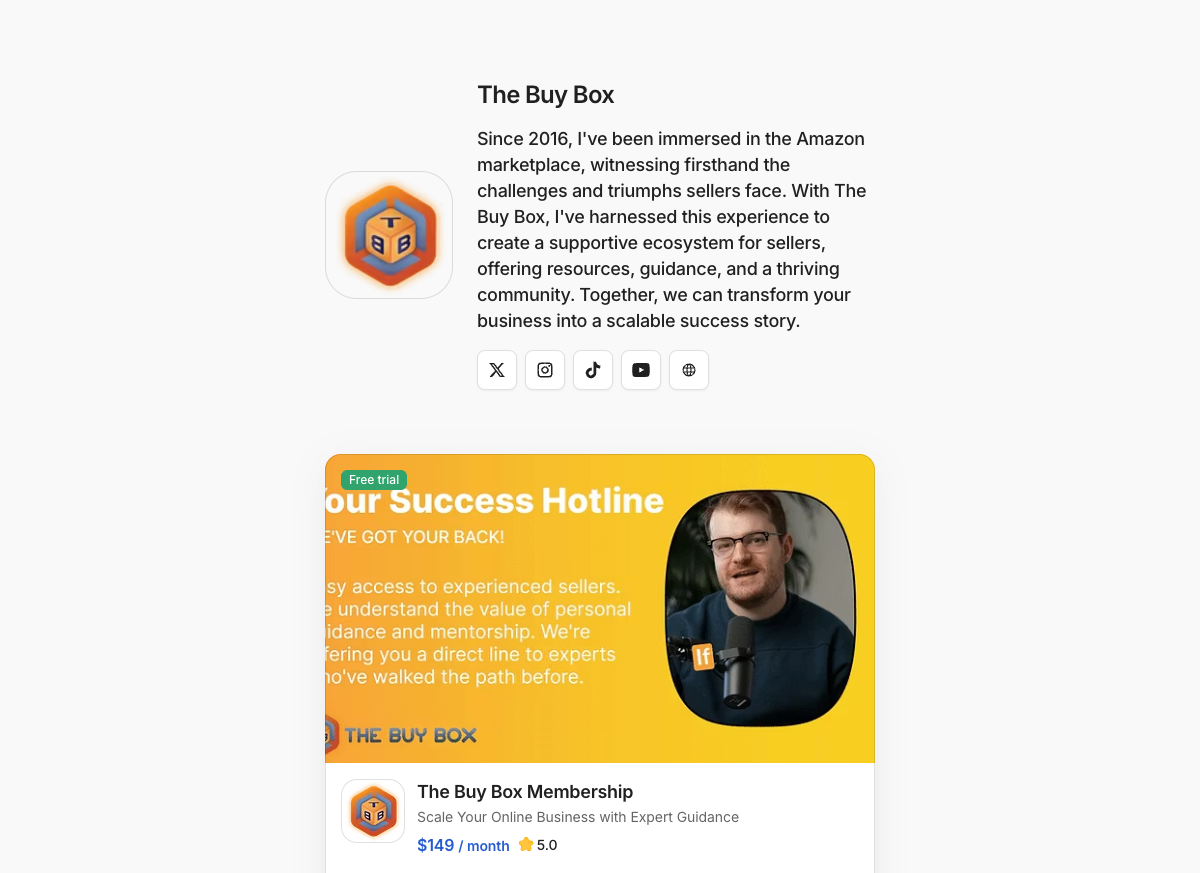 The Buy Box Whop page