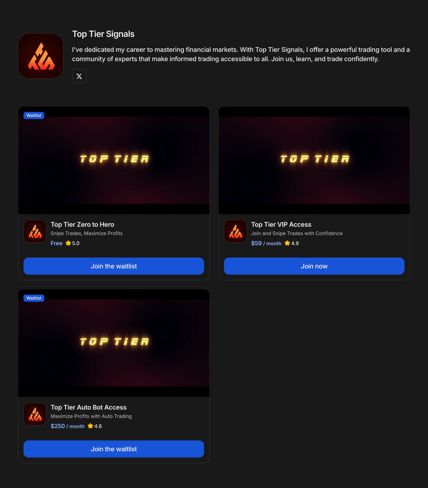 Top Tier Signals on Whop